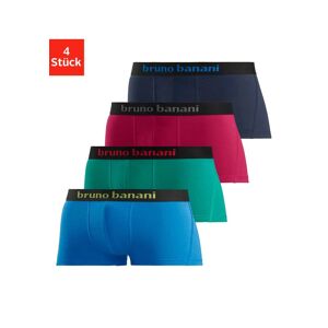 Bruno Banani Boxershorts, (Packung, 4 St.), in Hipster-Form mit Logo Webbund blau, grün, rot, marine Größe XL