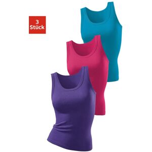 H.I.S Tanktop, (Packung, 3er-Pack), aus reiner Baumwolle ohne Seitennähte lila, pink, türkis Größe 48/50