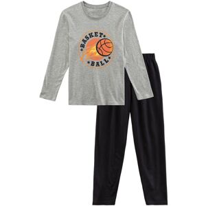 AUTHENTIC LE JOGGER Pyjama, (2 tlg., 1 Stück), mit Basketball-Aufdruck grau meliert / schwarz Größe 158/164