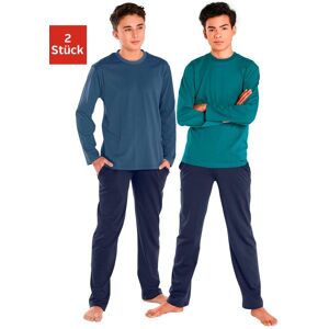 AUTHENTIC LE JOGGER Pyjama, (4 tlg., 2 Stück), in Basicfarben petrol, marine Größe 170/176