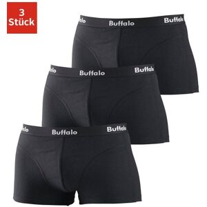 Buffalo Boxershorts, (Packung, 3 St.), in Hipster-Form mit Overlock-Nähten vorn schwarz, schwarz, schwarz Größe 5 (M)