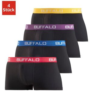 Buffalo Boxershorts, (Packung, 4 St.), in Hipster-Form mit Kontrastbund schwarz-bunt Größe XL