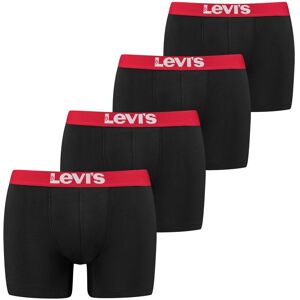 Levi's® Boxershorts, (Packung, 4 St.), LEVIS MEN SOLID BASIC BOXER BRIEF ORG... black/red Größe S