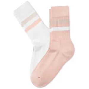 Tchibo - 2 Paar Rippstrick-Socken - Weiss - Gr.: 39-42 Baumwolle 1x 39-42 male