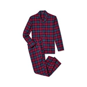 Tchibo - Flanell-Pyjama - Bordeaux/Kariert - 100% Baumwolle - Gr.: XXL Baumwolle  XXL male
