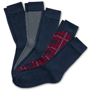 Tchibo - 5 Paar Socken - Dunkelblau/Gestreift - Gr.: 44-46 Baumwolle 3x 44-46 male