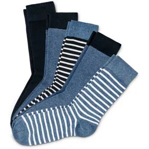 Tchibo - 5 Paar Socken - Dunkelblau/Gestreift - Gr.: 41-43 Baumwolle 2x 41-43 male