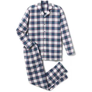 Tchibo - Flanell-Pyjama - Dunkelblau/Kariert - 100% Baumwolle - Gr.: XL Baumwolle  XL male