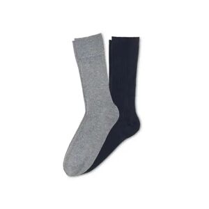 Tchibo - 2 Paar Socken - Dunkelblau/Meliert - Gr.: 41-43 Baumwolle 1x 41-43 male