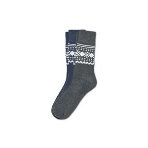 Tchibo - 2 Paar Jacquard-Socken - Dunkelblau - Gr.: 41-43 Polyester 1x 41-43 male