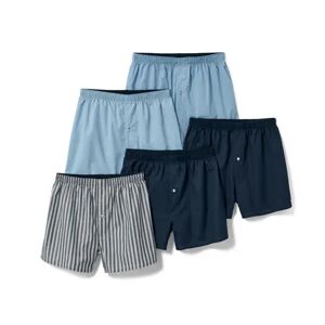 Tchibo - 5 Web-Boxershorts - Dunkelblau/Gestreift - 100% Baumwolle - Gr.: 12 Baumwolle 1x 12 male