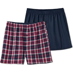 Tchibo - 2 Flanell-Boxershorts - Dunkelblau/Kariert - 100% Baumwolle - Gr.: M/5 Baumwolle 1x M/5 male