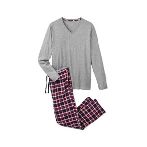 Tchibo - Pyjama mit Flanellhose - Dunkelblau/Meliert - 100% Baumwolle - Gr.: S Baumwolle  S male