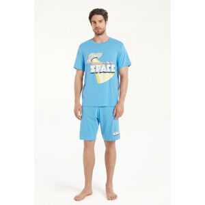 Tezenis Kurzer Pyjama aus Baumwolle mit Space-Print Mann Blau Größe XL