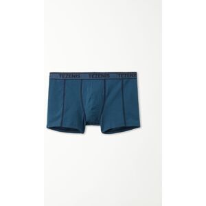 Tezenis Baumwoll-Boxershorts mit kontrastfarbenen Nähten und Logo Mann Blau Größe M