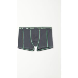 Tezenis Baumwoll-Boxershorts mit kontrastfarbenen Nähten und Logo Mann Grau Größe M