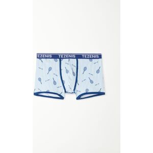 Tezenis Boxershorts aus bedruckter Baumwolle mit kontrastfarbenen Kanten und Logo Mann Aufdruck Größe S