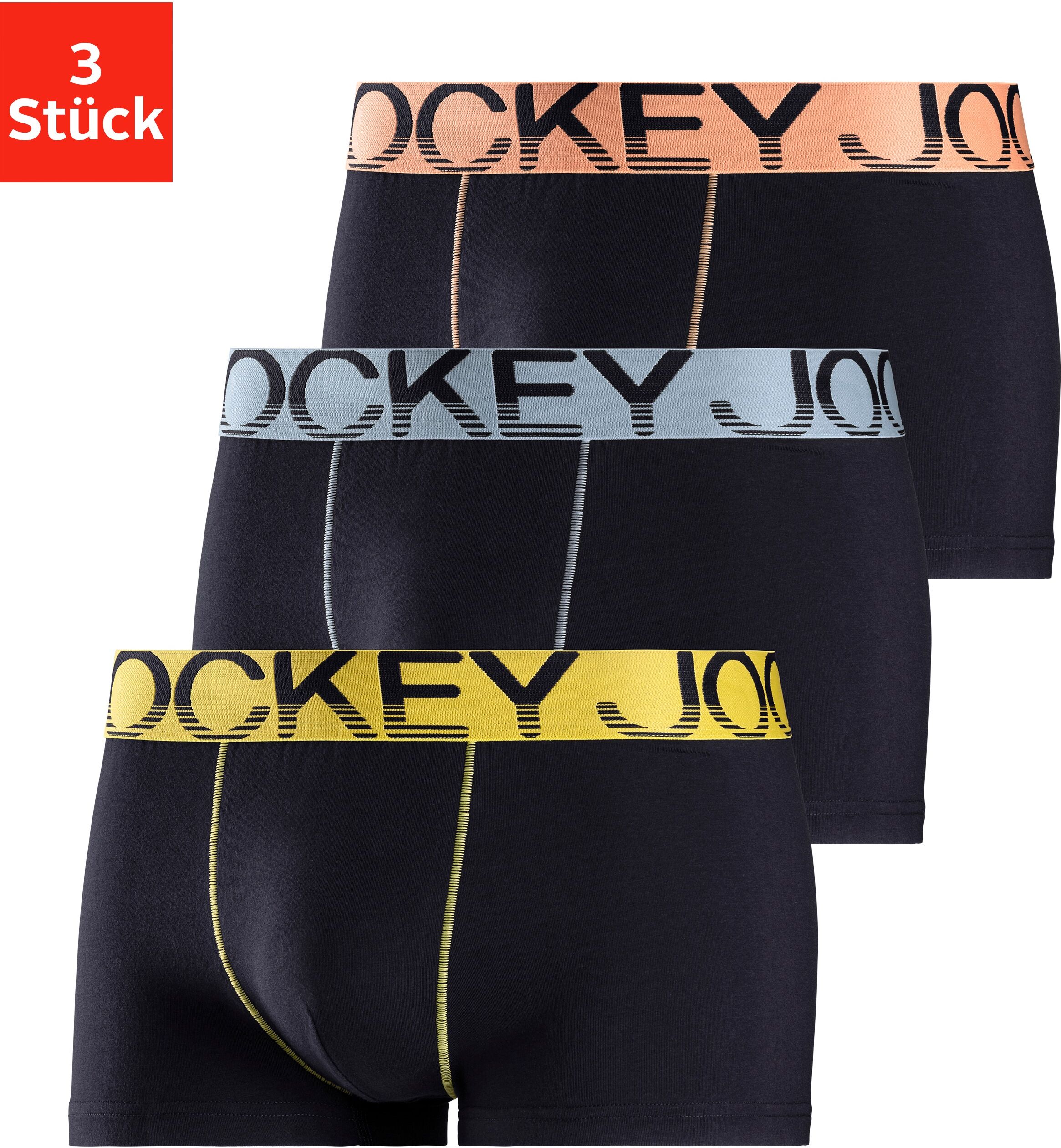 Jockey Hipster, (3 St.), Cotton Stretch blau  L M S XL XXL XXXL