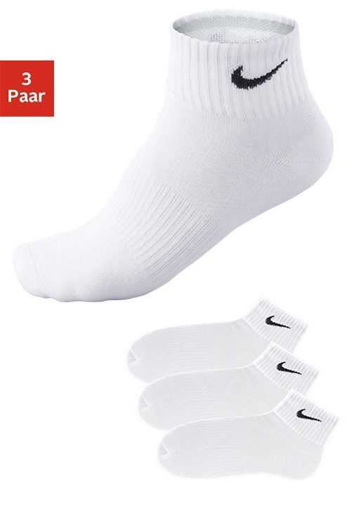 Nike Kurzsocken, (3 Paar), mit weichem Frottee weiss Größe L (42/45) M (38/41) S (34/37) XL (46/50)