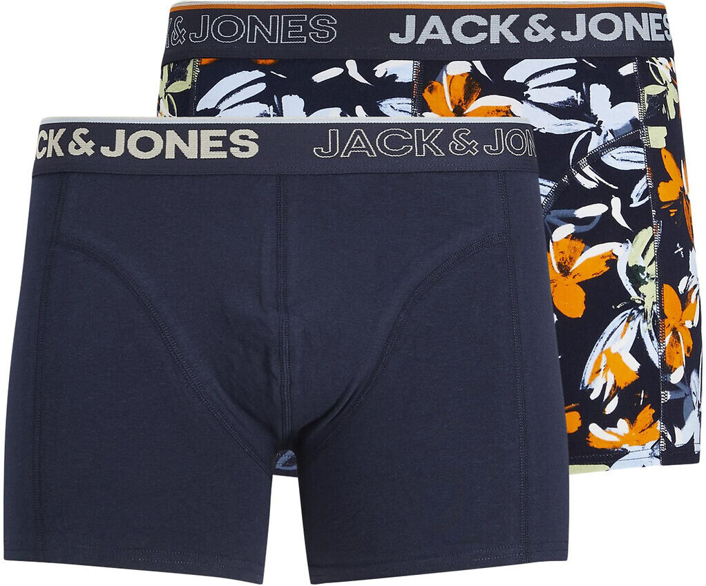 JACK & JONES 2er-Pack Shortys (1x uni + 1x bedruckt) BLAU