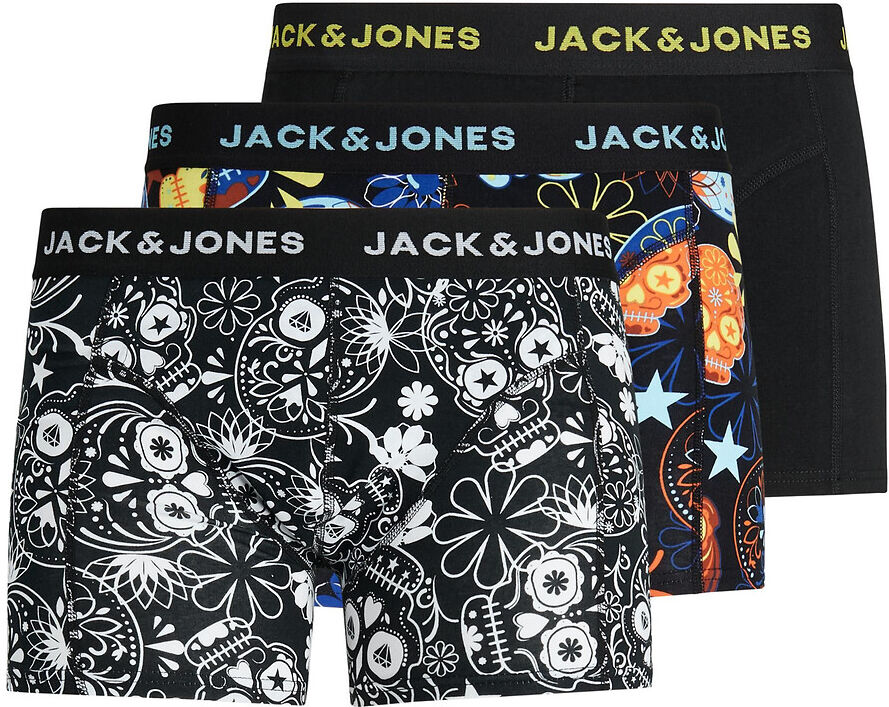 JACK & JONES 3er-Pack Shortys, Blumenmuster SCHWARZ