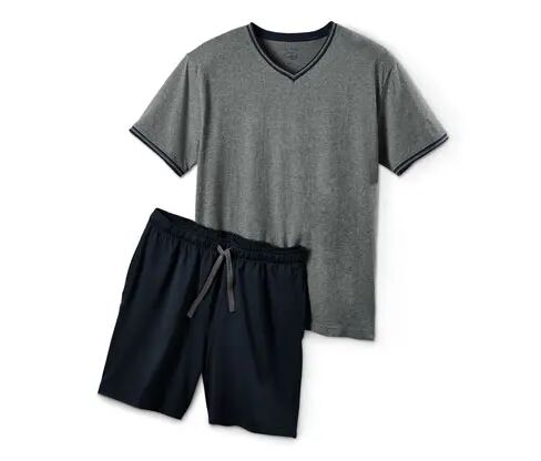 Tchibo - Shorty-Pyjama - Dunkelblau/Meliert - 100% Baumwolle - Gr.: M Baumwolle  M (48/50)