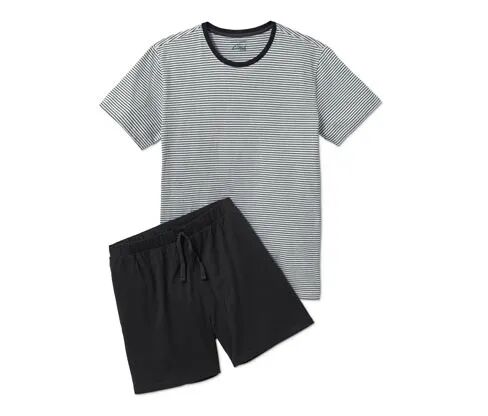 Tchibo - Shorty-Pyjama - Schwarz/Gestreift - 100% Baumwolle - Gr.: XL Baumwolle  XL