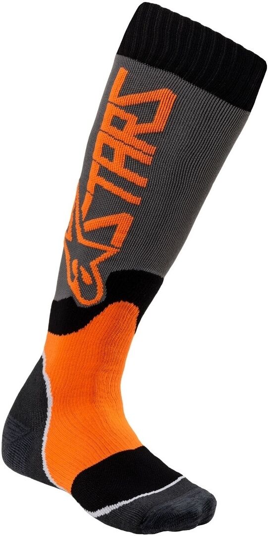 Alpinestars MX Plus-2 Motozkřížové ponožky pro mládež Jedna velikost Šedá Oranžová