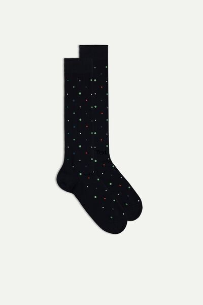 Intimissimi Dlouhé Vzorované Ponožky z Hřejivé Bavlny Člověk Cerná Size 44-45