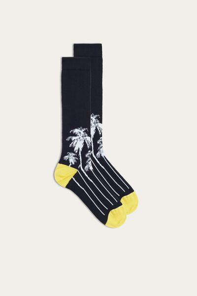 Intimissimi Dlouhé Vzorované Ponožky z Bavlny Supima® Člověk Modrá Size 42-43