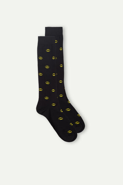 Intimissimi Pánské Dlouhé Ponožky z Bavlny Supima® Batman Člověk Cerná Size 40-41