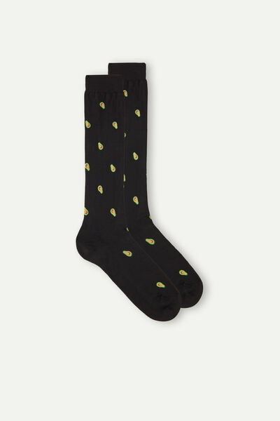 Intimissimi Pánské Dlouhé Vzorované Ponožky z Bavlny Supima® Člověk Cerná Size 44-45