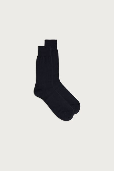 Intimissimi Ponožky z Žebrované Skotské Bavlny Člověk Modrá Size 44-45