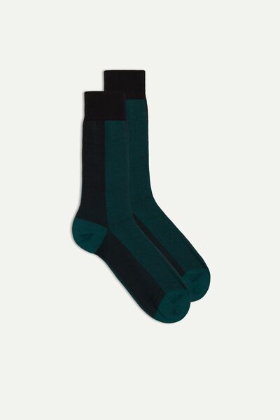 Intimissimi Krátké Vzorované Ponožky z Bavlny a Kašmíru Člověk Zelená Size 44-45