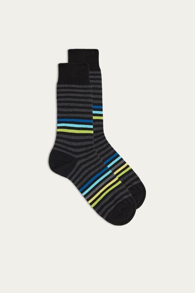 Intimissimi Krátké Vzorované Ponožky z Bavlny Supima® Člověk Cerná Size 42-43