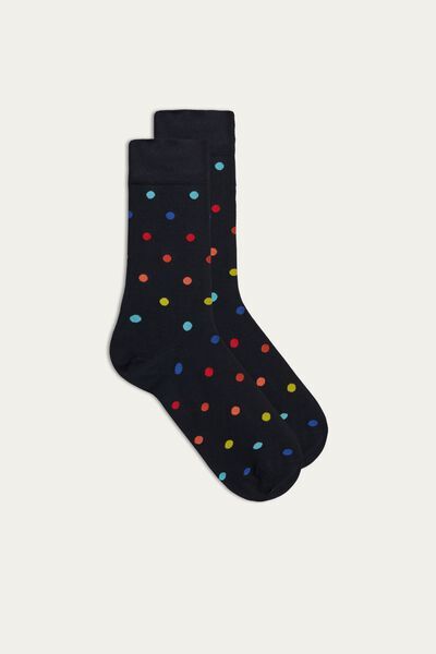 Intimissimi Krátké Vzorované Ponožky z Bavlny Supima® Člověk Modrá Size 42-43