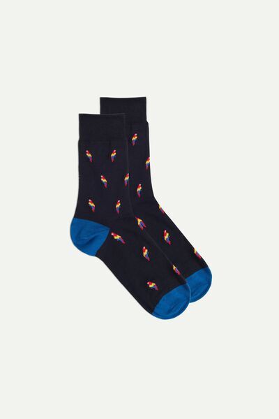 Intimissimi Krátké Vzorované Ponožky z Bavlny Supima® Člověk Modrá Size 40-41