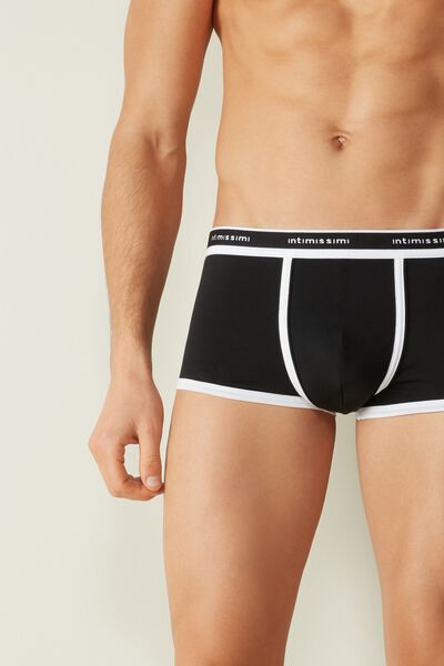 Intimissimi Boxerky Elastické Bavlny Supima® s Logem Člověk Cerná Size 6