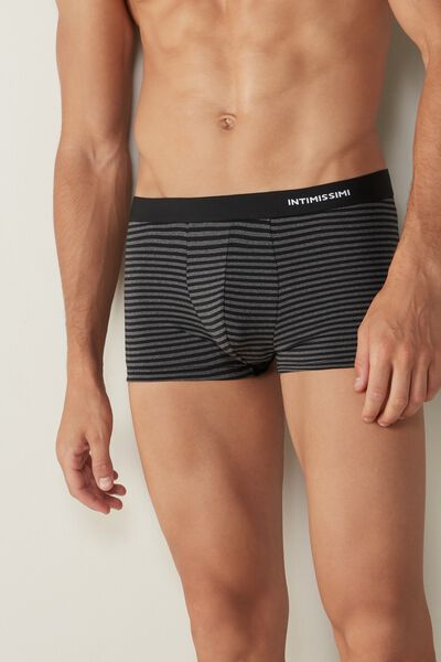 Intimissimi Boxerky z Pruhovaného Mikrovlákna Člověk Tmave Šedá Size 4