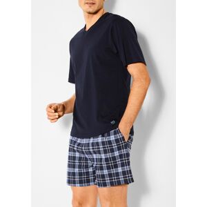 Shorty S.OLIVER Gr. 60/62, blau (marine, blau, kariert) Herren Homewear-Sets Pyjamas mit seitlichen Eingrifftaschen