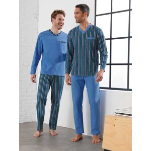 Schlafanzug Gr. 60/62, blau (blau, marine) Herren Homewear-Sets Nachtwäsche