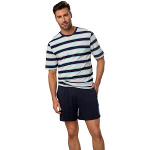 Shorty H.I.S Gr. 60/62, bunt (navy, beige, navy, hellblau, gestreift) Herren Homewear-Sets Pyjamas in schöner Streifenoptik