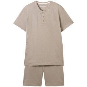 TOM TAILOR Herren Pyjama Shorty, grau, Melange Optik, Gr. 50