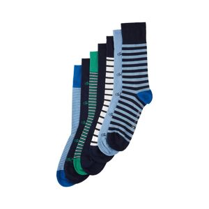 TOM TAILOR Herren 7er-Set Socken, blau, Muster, Gr. 39-42