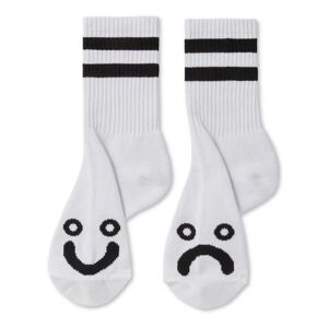 Polar Skate Co. Socks Rib Happy Sad Weiß - Weiß - Unisex - Size: L (42-47 EU)