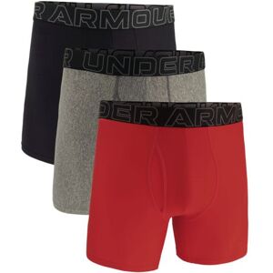 Herren Boxershorts Under Armour Performance Tech 6in Boxerjock 3P - black/grey/red