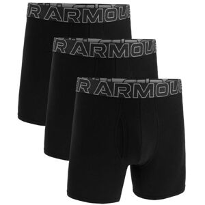 Herren Boxershorts Under Armour Performance Cotton 6in Boxerjock 3P - black/steel