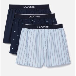 Lacoste 3 Pack Woven Cotton Boxer Shorts - M