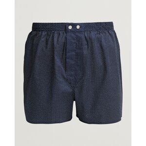 Derek Rose Classic Fit Cotton Boxer Shorts Navy Polka Dot