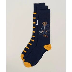 Polo Ralph Lauren 3-Pack Crew Sock Navy Bear & Stripe